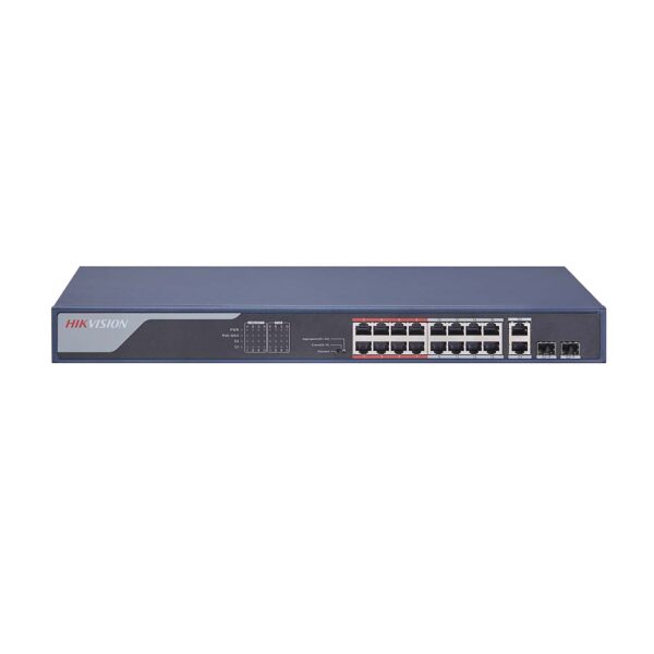 ds-3e0318p-e(b) Hikvision DS-3E0318P-E(B) 16 Port Fast Ethernet Unmanaged POE Switch
