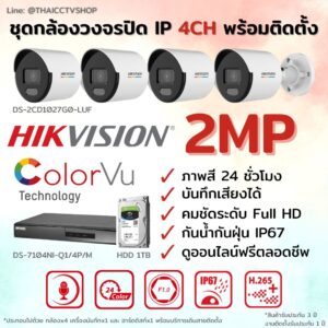 ชุด ColorVu IP 2MP MIC 4CH install